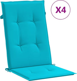 vidaXL - Stoelkussens - 4 - st - hoge - rug - stof - turquoise