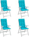 vidaXL - Stoelkussens - 4 - st - hoge - rug - stof - turquoise