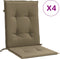 vidaXL - Stoelkussens - 4 - st - lage - rug - 100x50x4 - cm - stof - gemêleerd - taupe