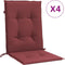 vidaXL - Stoelkussens - 4 - st - lage - rug - 100x50x4 - cm - stof - gemêleerd - wijnrood