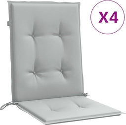 vidaXL - Stoelkussens - 4 - st - lage - rug - 100x50x4 - cm - stof - lichtgrijs