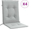 vidaXL - Stoelkussens - 4 - st - lage - rug - 100x50x4 - cm - stof - lichtgrijs