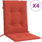 vidaXL - Stoelkussens - 4 - st - lage - rug - 100x50x4 - cm - stof - gemêleerd - rood
