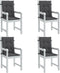 vidaXL - Stoelkussens - 4 - st - lage - rug - 100x50x4 - cm - stof - gemêleerd - antraciet