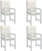 vidaXL - Stoelkussens - 4 - st - lage - rug - 100x50x4 - cm - stof - gemêleerd - crème