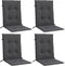 vidaXL - Stoelkussens - 4 - st - lage - rug - 100x50x4 - cm - stof - gemêleerd - antraciet