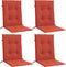 vidaXL - Stoelkussens - 4 - st - lage - rug - 100x50x4 - cm - stof - gemêleerd - rood