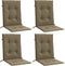 vidaXL - Stoelkussens - 4 - st - lage - rug - 100x50x4 - cm - stof - gemêleerd - taupe