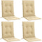 vidaXL - Stoelkussens - 4 - st - lage - rug - 100x50x4 - cm - stof - gemêleerd - beige