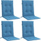 vidaXL - Stoelkussens - 4 - st - lage - rug - 100x50x4 - cm - stof - gemêleerd - blauw