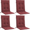 vidaXL - Stoelkussens - 4 - st - lage - rug - 100x50x4 - cm - stof - gemêleerd - wijnrood