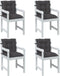 vidaXL - Stoelkussens - 4 - st - lage - rug - 100x50x7 - cm - stof - gemêleerd - antraciet
