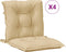 vidaXL - Stoelkussens - 4 - st - lage - rug - 100x50x7 - cm - stof - gemêleerd - beige