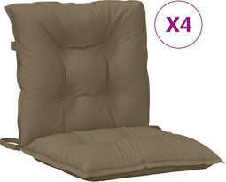 vidaXL - Stoelkussens - 4 - st - lage - rug - 100x50x7 - cm - stof - gemêleerd - taupe