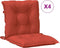 vidaXL - Stoelkussens - 4 - st - lage - rug - 100x50x7 - cm - stof - gemêleerd - rood