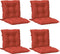 vidaXL - Stoelkussens - 4 - st - lage - rug - 100x50x7 - cm - stof - gemêleerd - rood