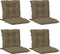 vidaXL - Stoelkussens - 4 - st - lage - rug - 100x50x7 - cm - stof - gemêleerd - taupe