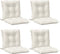 vidaXL - Stoelkussens - 4 - st - lage - rug - 100x50x7 - cm - stof - gemêleerd - crème