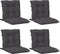 vidaXL - Stoelkussens - 4 - st - lage - rug - 100x50x7 - cm - stof - gemêleerd - antraciet
