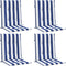 vidaXL - Stoelkussens - 4 - st - lage - rug - gestreept - stof - wit - en - blauw