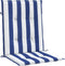 vidaXL - Stoelkussens - 4 - st - lage - rug - gestreept - stof - wit - en - blauw