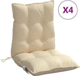 vidaXL - Stoelkussens - 4 - st - lage - rug - oxford - stof - beige