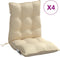 vidaXL - Stoelkussens - 4 - st - lage - rug - oxford - stof - beige