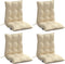 vidaXL - Stoelkussens - 4 - st - lage - rug - oxford - stof - beige