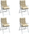 vidaXL - Stoelkussens - 4 - st - lage - rug - oxford - stof - beige