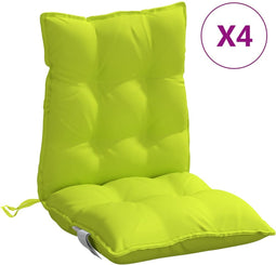 vidaXL - Stoelkussens - 4 - st - lage - rug - oxford - stof - felgroen