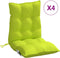 vidaXL - Stoelkussens - 4 - st - lage - rug - oxford - stof - felgroen