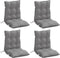 vidaXL - Stoelkussens - 4 - st - lage - rug - oxford - stof - grijs