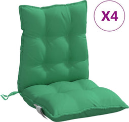 vidaXL - Stoelkussens - 4 - st - lage - rug - oxford - stof - groen