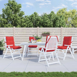 vidaXL - Stoelkussens - 4 - st - lage - rug - oxford - stof - rood