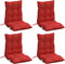 vidaXL - Stoelkussens - 4 - st - lage - rug - oxford - stof - rood