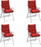 vidaXL - Stoelkussens - 4 - st - lage - rug - oxford - stof - rood
