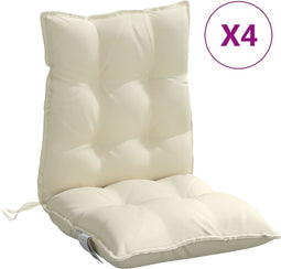 vidaXL - Stoelkussens - 4 - st - lage - rug - oxford - stof - crèmekleurig