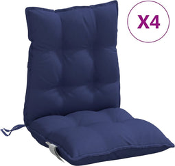 vidaXL - Stoelkussens - 4 - st - lage - rug - oxford - stof - marineblauw
