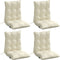 vidaXL - Stoelkussens - 4 - st - lage - rug - oxford - stof - crèmekleurig
