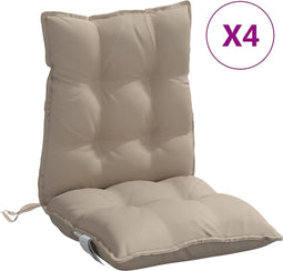 vidaXL - Stoelkussens - 4 - st - lage - rug - oxford - stof - taupe