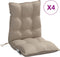 vidaXL - Stoelkussens - 4 - st - lage - rug - oxford - stof - taupe