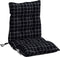 vidaXL - Stoelkussens - 4 - st - lage - rug - ruitpatroon - oxford - stof - zwart