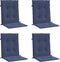 vidaXL - Stoelkussens - 4 - st - lage - rug - stof - marineblauw