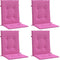 vidaXL - Stoelkussens - 4 - st - lage - rug - stof - roze