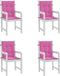 vidaXL - Stoelkussens - 4 - st - lage - rug - stof - roze