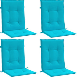 vidaXL - Stoelkussens - 4 - st - lage - rug - stof - turquoise