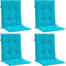 vidaXL - Stoelkussens - 4 - st - lage - rug - stof - turquoise