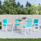 vidaXL - Stoelkussens - 4 - st - lage - rug - stof - turquoise