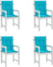 vidaXL - Stoelkussens - 4 - st - lage - rug - stof - turquoise