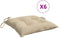vidaXL - Stoelkussens - 6 - st - 40x40x7 - cm - oxford - stof - beige